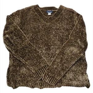 Vintage Basic Editions, Size L, Brown Chenille Crewneck Sweater